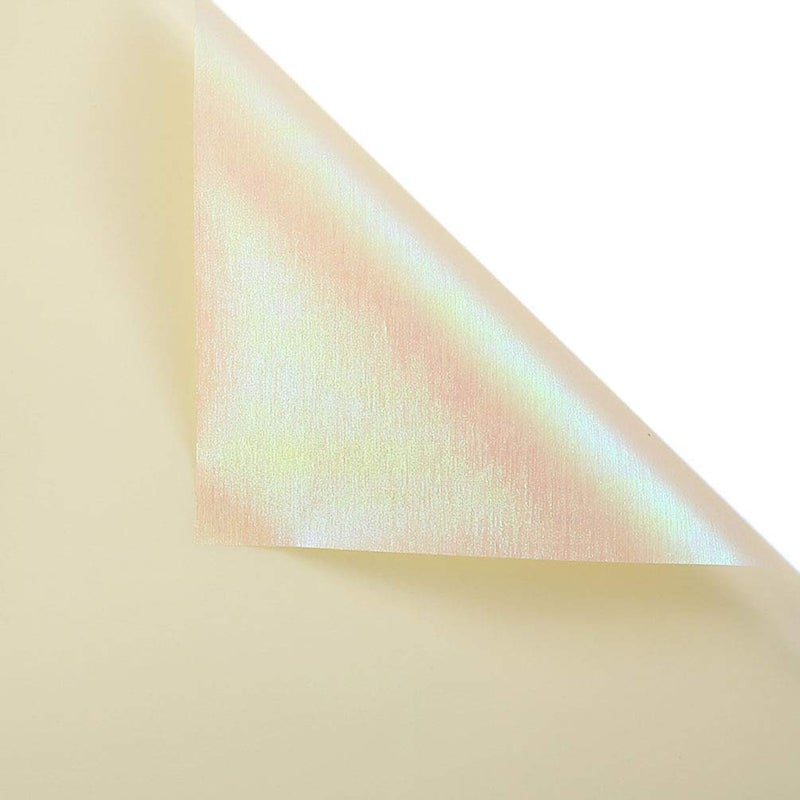 BBJ WRAPS Iridescent Double Sided Flower Wrapping Paper Florist Bouquet Packaging, 20 Sheets (Cream) - Image 1